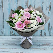 Букет цветов из:  Герберы, Альстромерии и Хризантемы #REPLACE_PRED# Рыбной Слободе