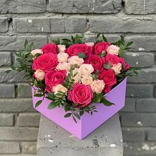 Цветочная композиция из Розы в коробке в Рыбной Слободе