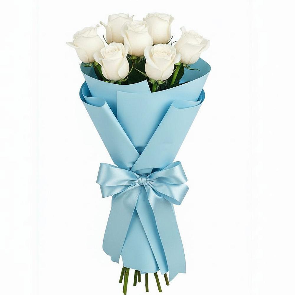 Букет 7 белых роз Проуд в Рыбной Слободе