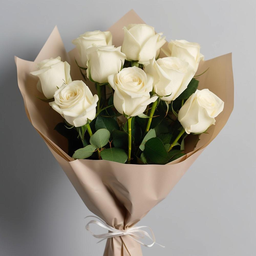 Букет 9 Белых роз Эдлесс Лав в Рыбной Слободе