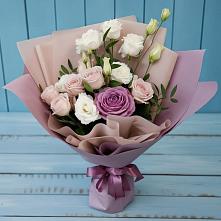 Букет цветов из:  Розы и Лизиантусы в Рыбной Слободе