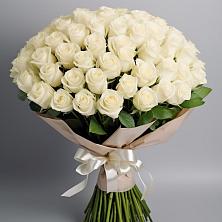 Букет 101 беля роза Белоснежка в Рыбной Слободе
