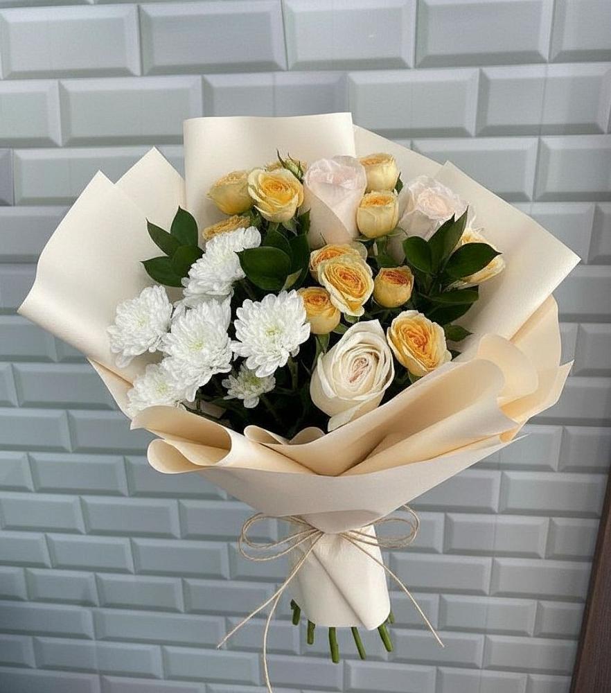 Букет цветов из: Розы и Хризантемы в Рыбной Слободе