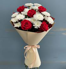 Букет цветов из:  Розы и Хризантемы в Рыбной Слободе