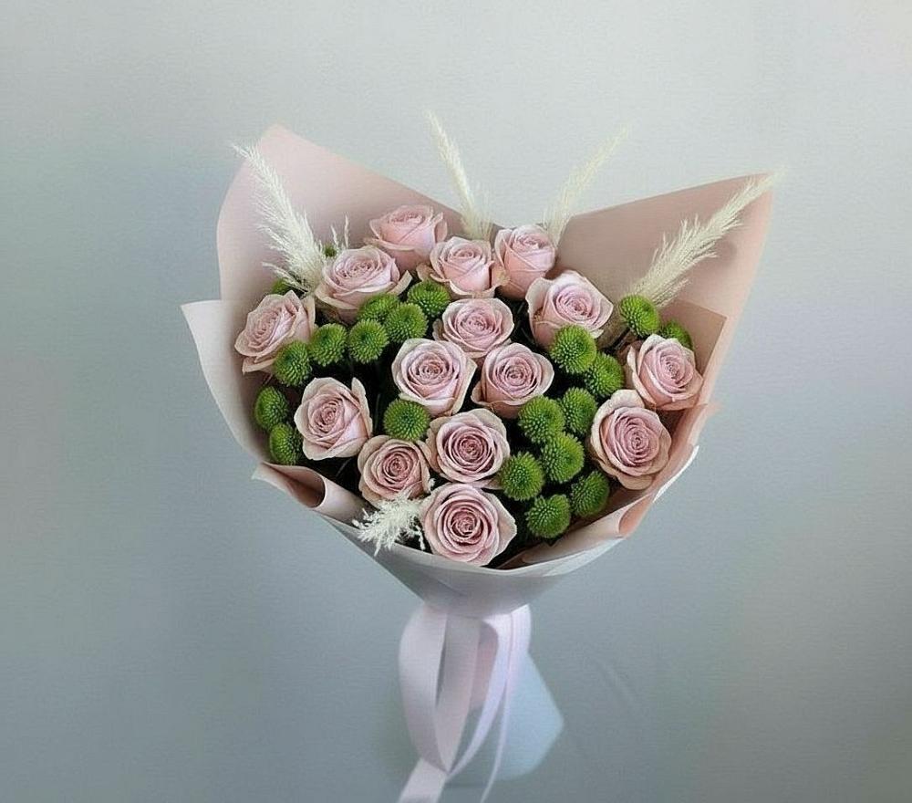 Букет цветов из: Розы и Хризантемы в Рыбной Слободе