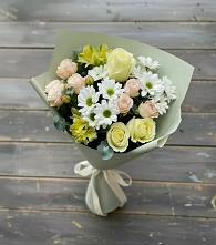 Букет цветов из:  Альстромерии, Розы и Хризантемы в Рыбной Слободе