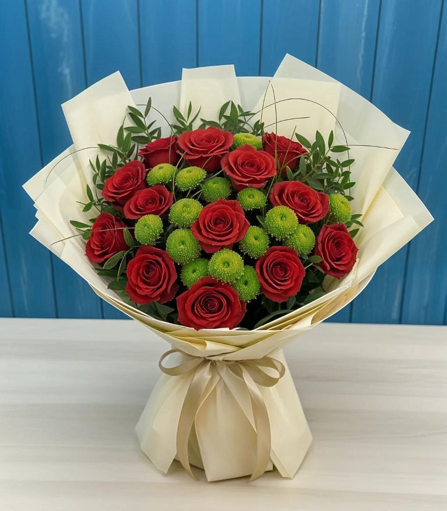 Букет цветов из: Розы и Хризантемы в Рыбной Слободе