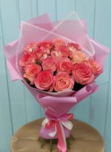 Букет 15 Розовых роз Равель в Рыбной Слободе