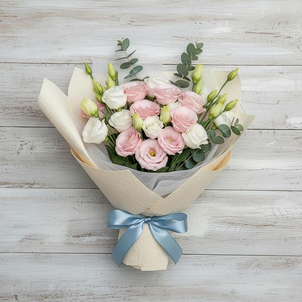 Букет цветов из: Лизиантусы в Рыбной Слободе